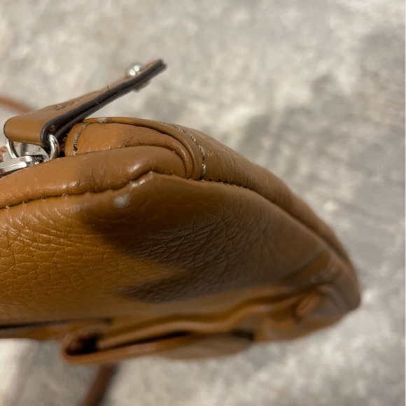 Tignanello Brown Genuine Pebble Leather Crossbody Bag W/ Organizer Wallet Pocket - Picture 10 of 13